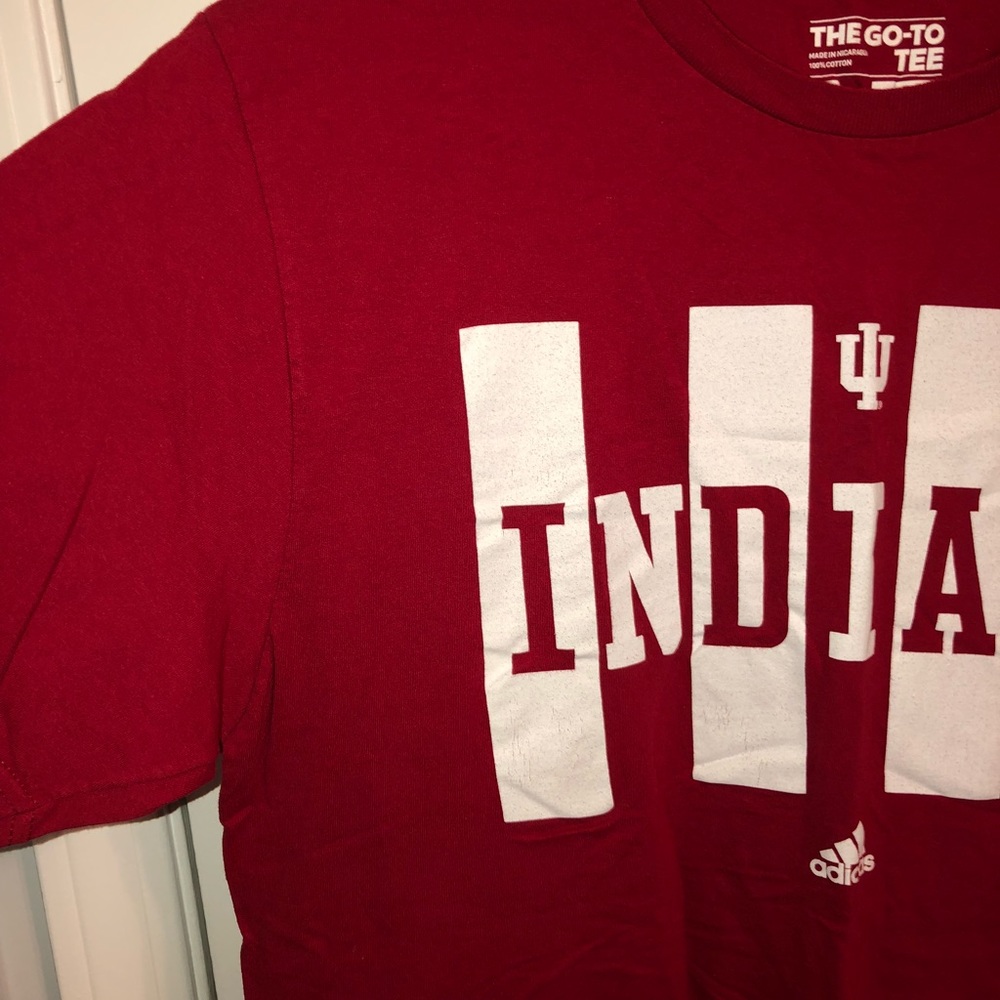 adidas | Unisex Indiana Hoosier Red T-shirt Sz. L - Picture 2 of 4
